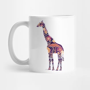 Floral Giraffe Silhouette - Purple Haze on Mint Mug